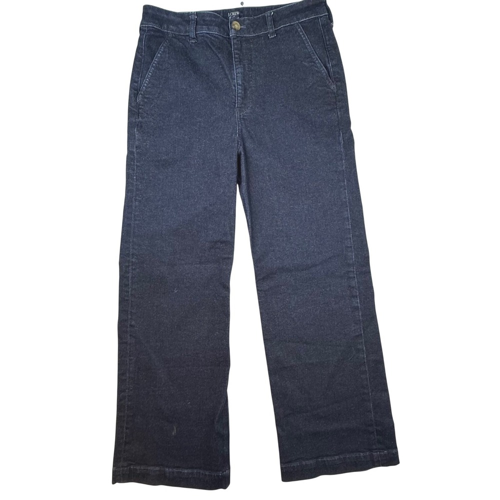 J.Crew High-Rise Trouser Jean Dark‎ Wash Wide Leg Denim Pants 29 dark academia